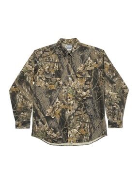 Vintage Columbia Mossy Oak Break Up Camo Shirt Button Down Hunting Men’s XL